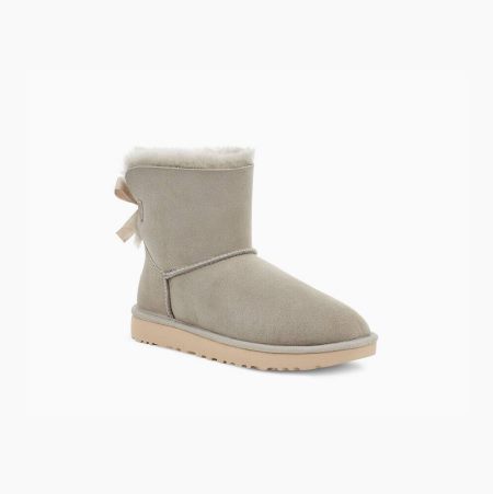 UGG Mini Bailey Bow II - Boots Dame - Grå (NO-F391)